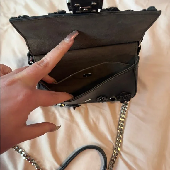 Fendi Black/Navy Leather Double Micro Baguette Crossbody - Picture 4 of 5